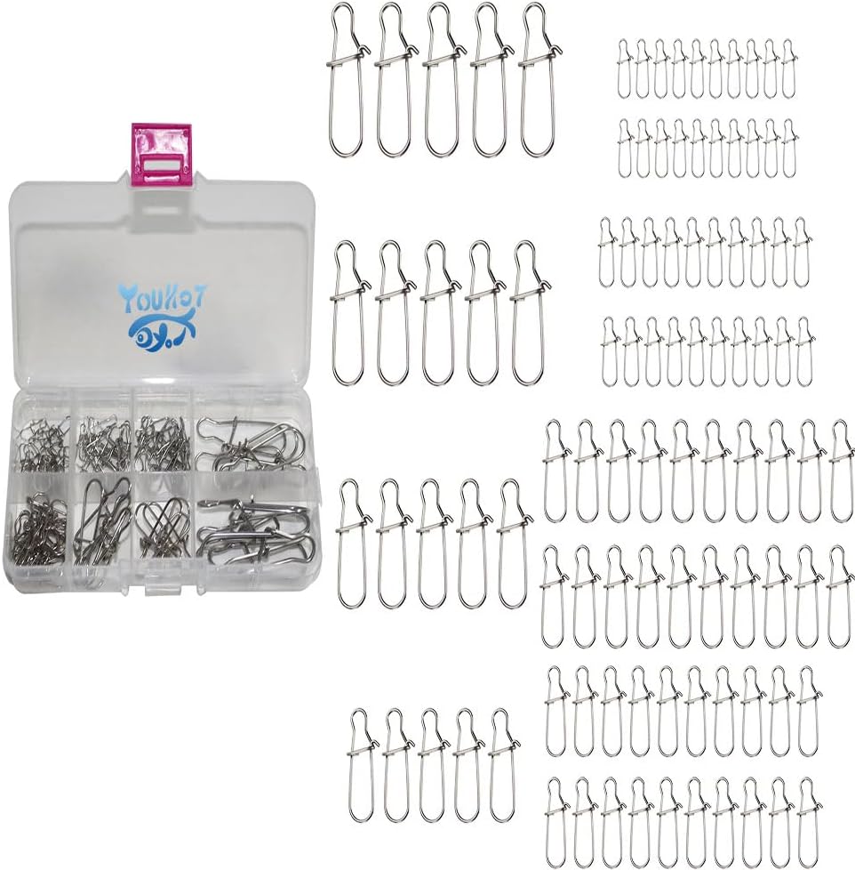 Youhot 100pcs Quick Change Fishing Snaps for Seamless Hooked Swaps