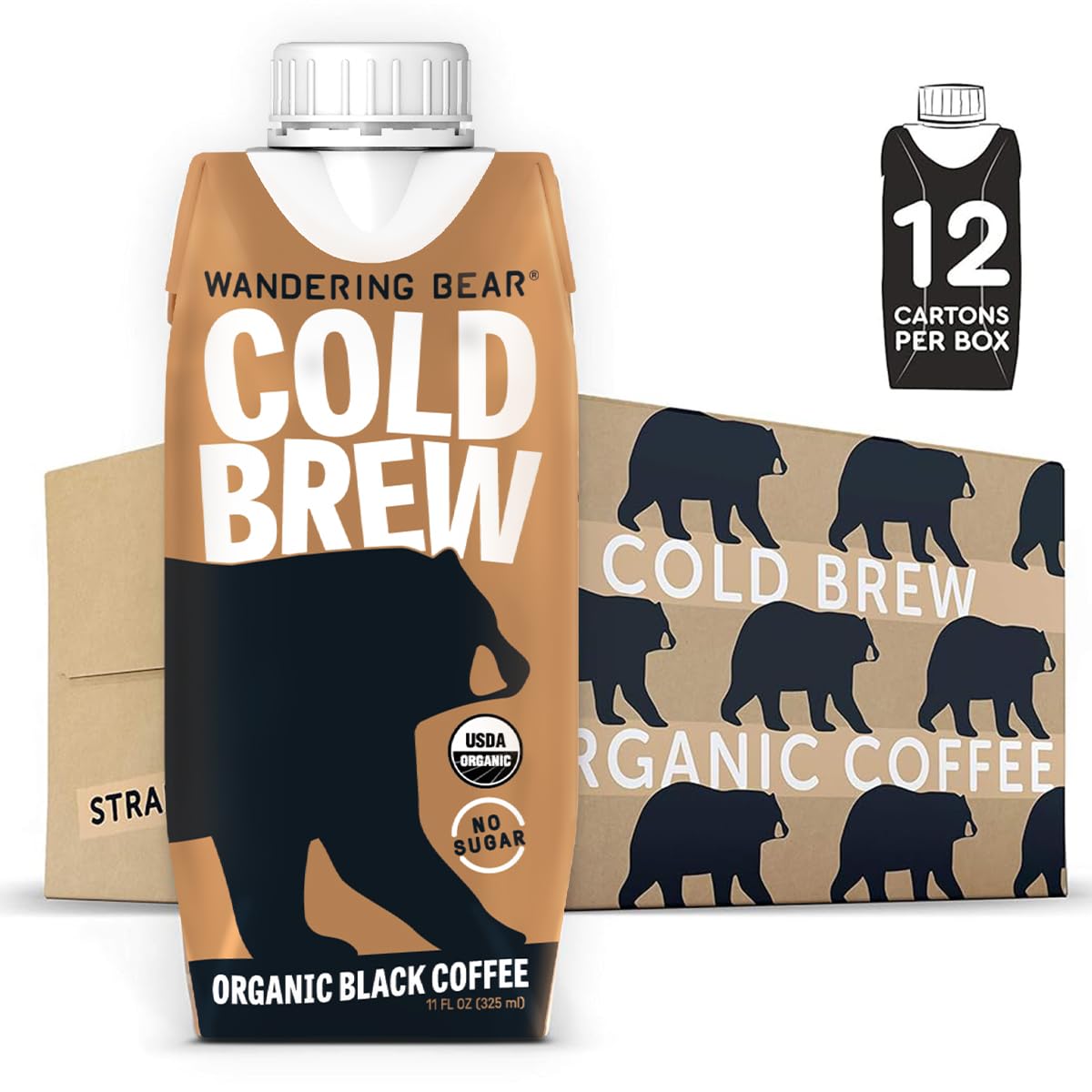Wandering Bear Cold Brew Coffee - Smooth, Bold, Extra Strong