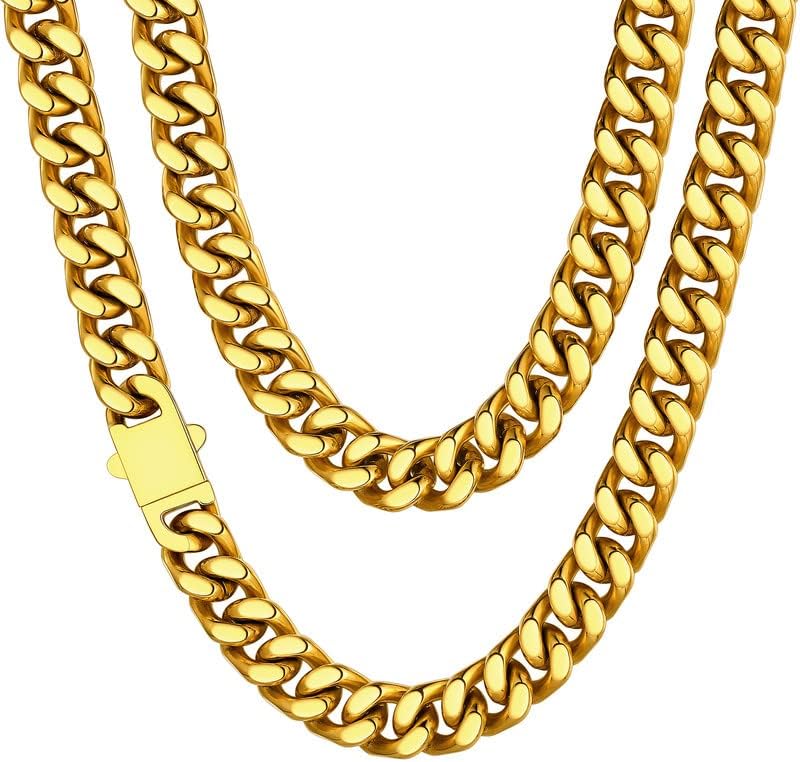 ChainsHouse Stainless Steel Mens Cuban Link Chain Necklace Gift