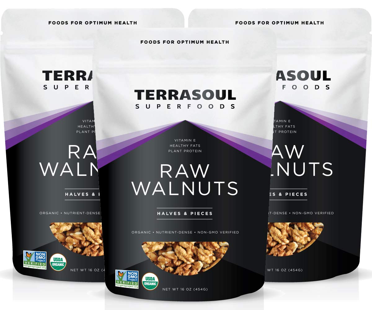 Organic Raw Walnuts - Fresh Chandler Variety, 3 Lbs Pack