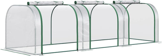 Outsunny 10' Mini Greenhouse | Portable Tunnel, UV Waterproof, Steel Frame