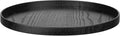 Round Solid Wood Serving Tray Extra Large 15.7in Black - Stable Host