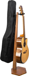 STRICH Acoustic Guitar Stand Walnut Floor Display - Sturdy Wood Guitar