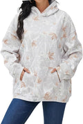 Camo Hoodie Womens Maple Leaf Fleece Oversized Camouflage - Cozy