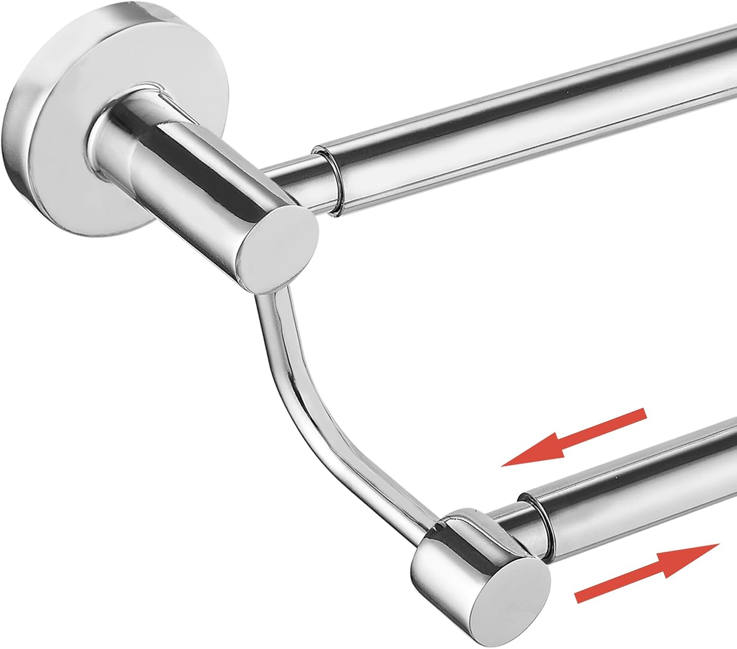 BESy Adjustable Double Bath Towel Bar for Modern Bathrooms