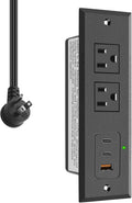 Recessed Power Strip with 45W USB-C Ports - Hidden Desk Charger