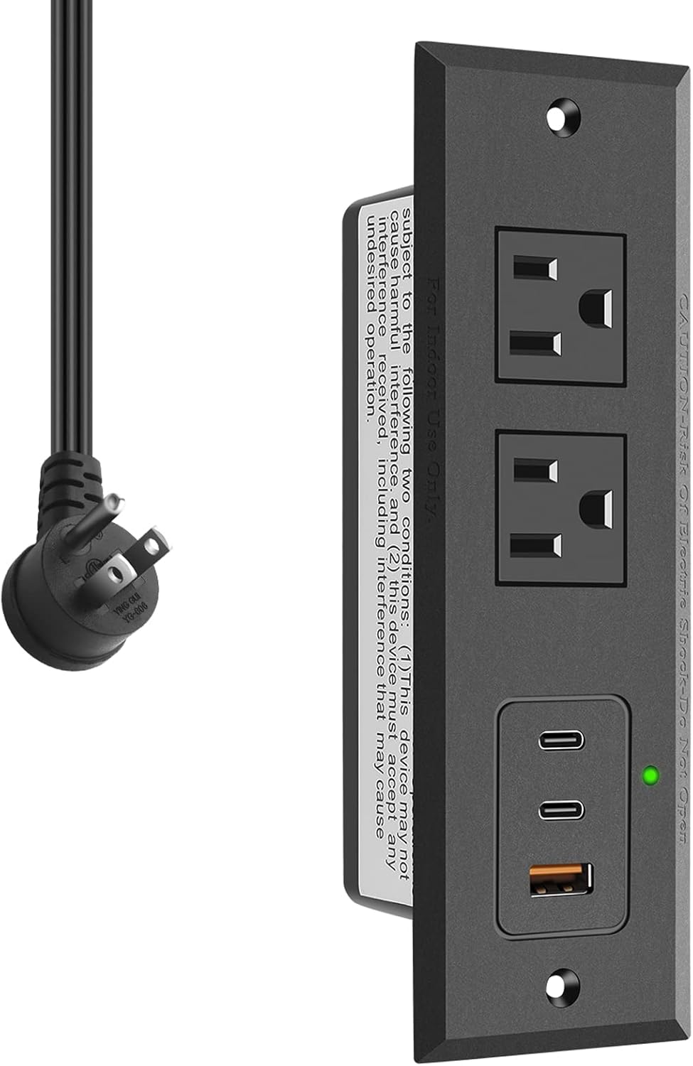 CCCEI Recessed Power Strip with Fast Charging USB Ports