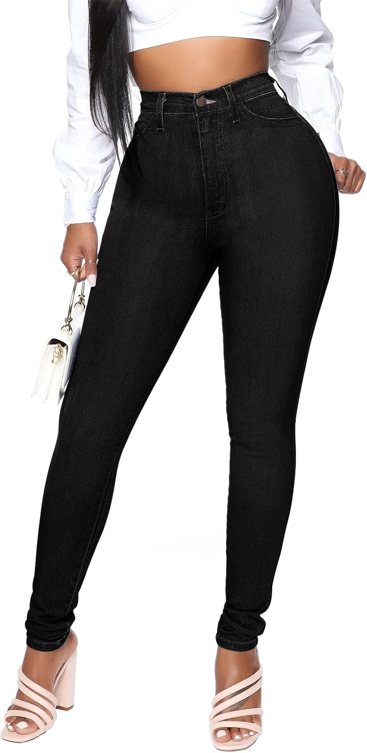 KUNMI Womens Classic High Waisted Skinny Stretch Jeans Review