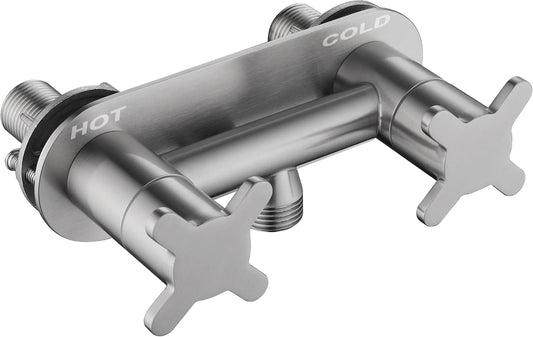 All Metal RV Shower Faucet Brushed Nickel for Indoor Outdoor Use