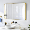 24x36 Rectangle Full Length Wall Mirror Gold - Modern Metal Frame