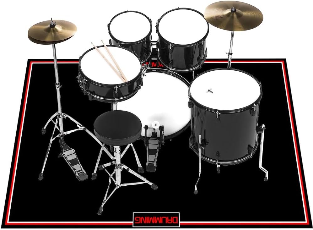 Drumming 4x6ft Drum Rug Mat with Non-Slip Grip for Musicians