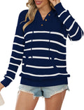 VIMPUNEC 2025 Fall Womens Oversized V Neck Knit Hoodie (Style XMZZ)