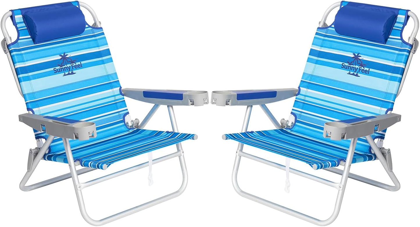 SUNNYFEEL Extra Wide 28in Low Beach Chair 2 Pack for Comfort