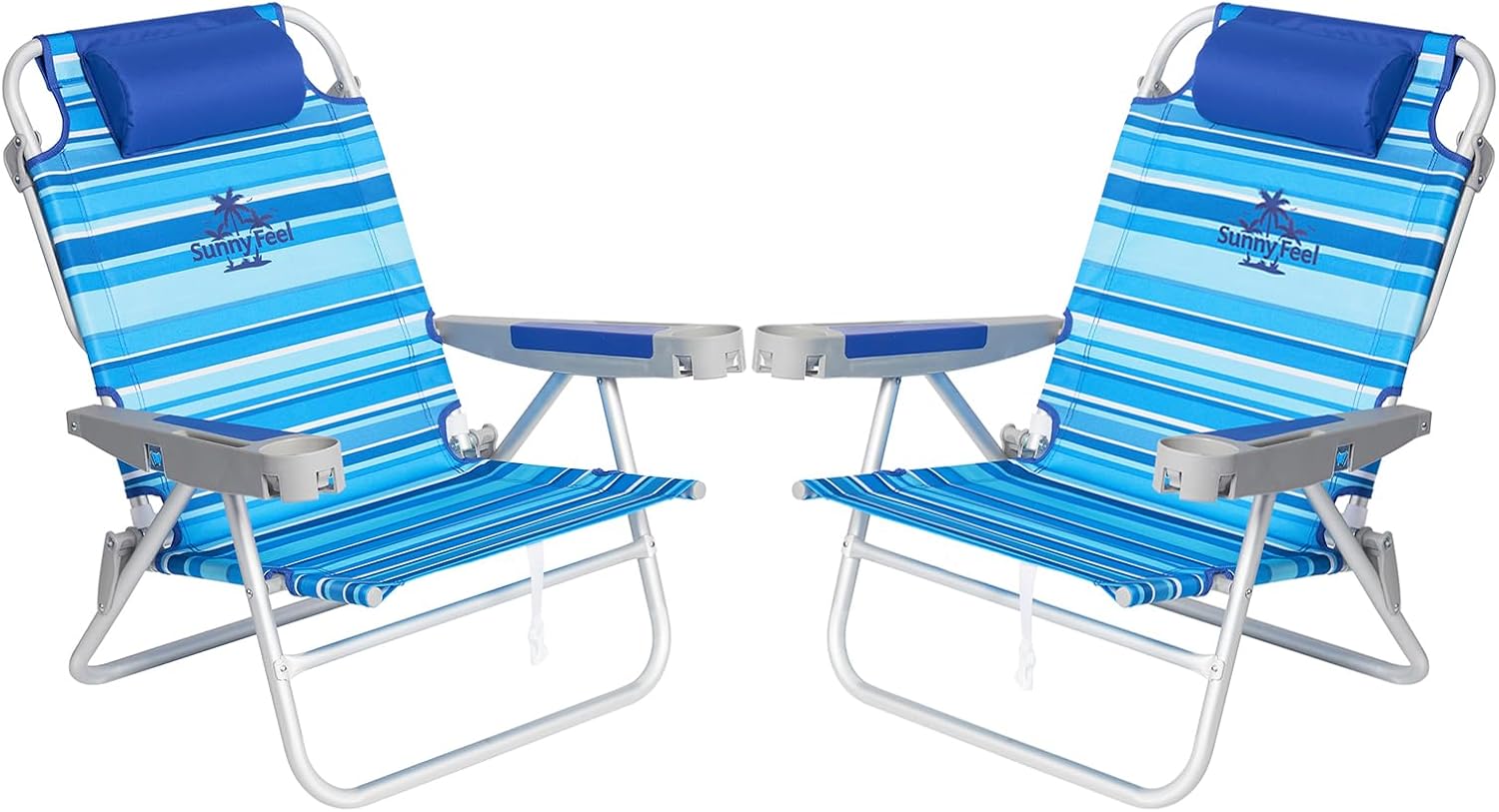SUNNYFEEL Extra Wide 28in Low Beach Chair 2 Pack for Comfort