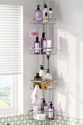 Corner Shower Caddy Tension Pole 4-Tier Stainless Steel - Adjustable