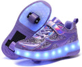 Roller Shoes Girls Sneakers USB Rechargeable LED Light Up Fun