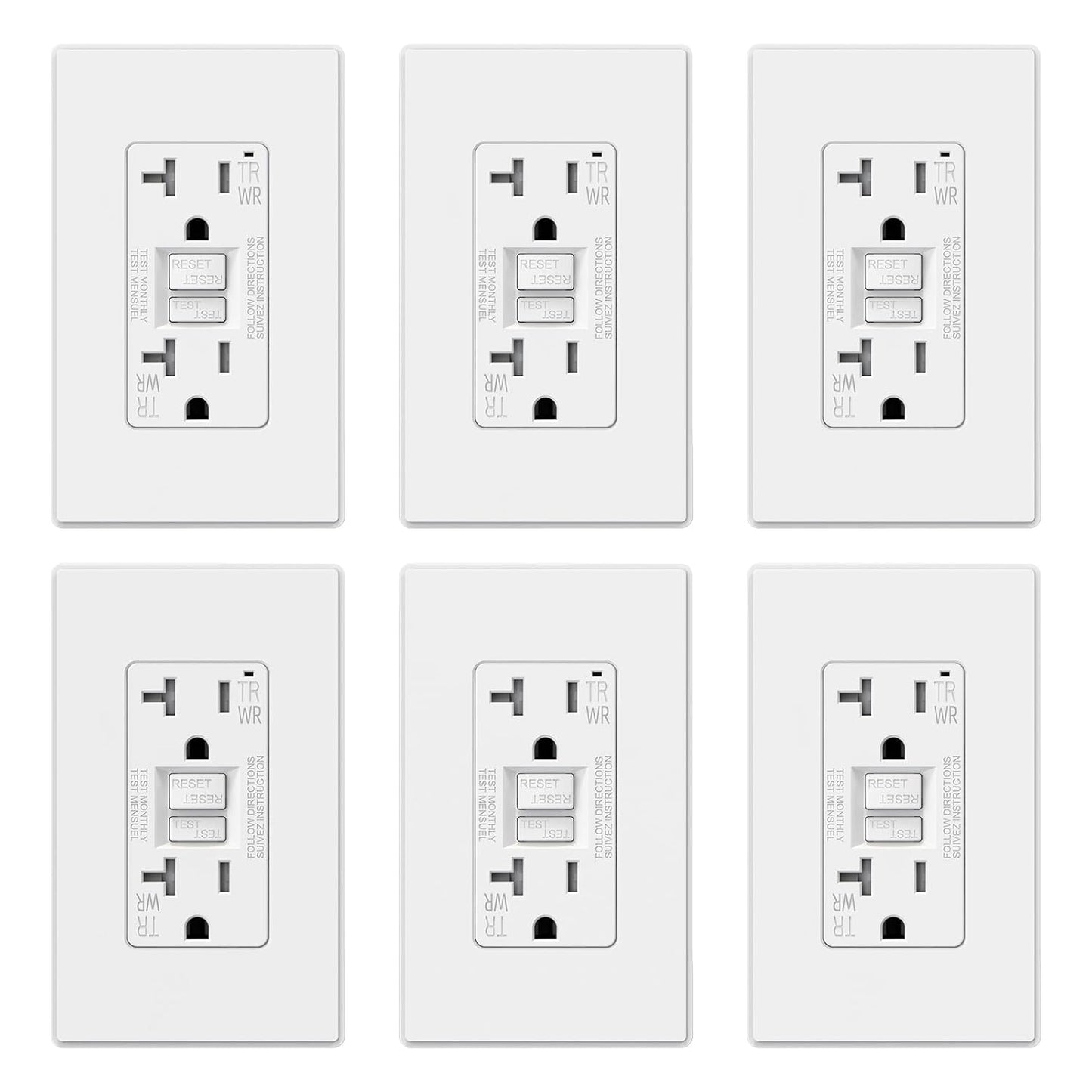 ELEGRP GFCI Outlet Outdoor, 20 Amp Self-Test GFI Receptacle