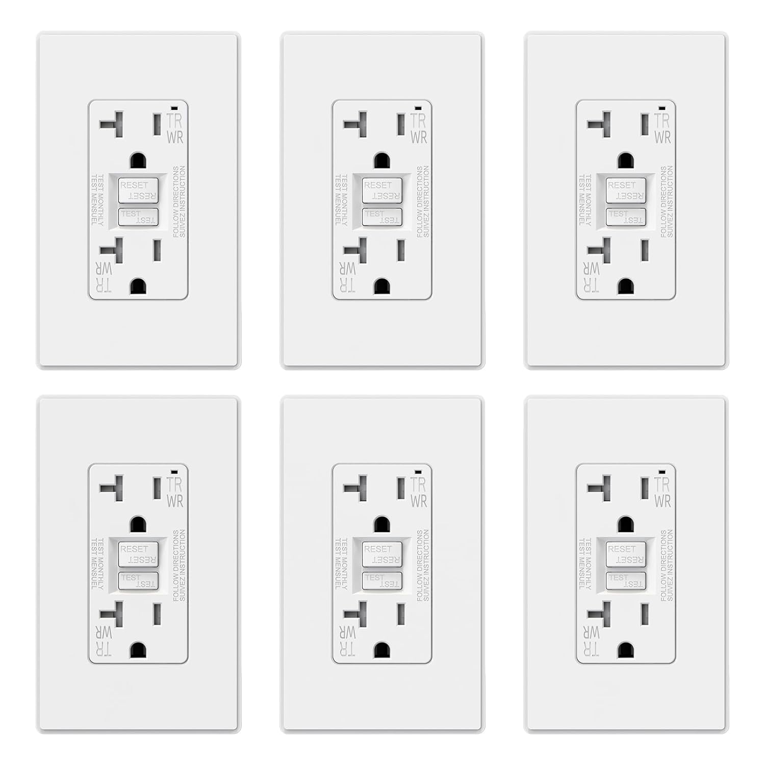 ELEGRP GFCI Outlet Outdoor, 20 Amp Self-Test GFI Receptacle