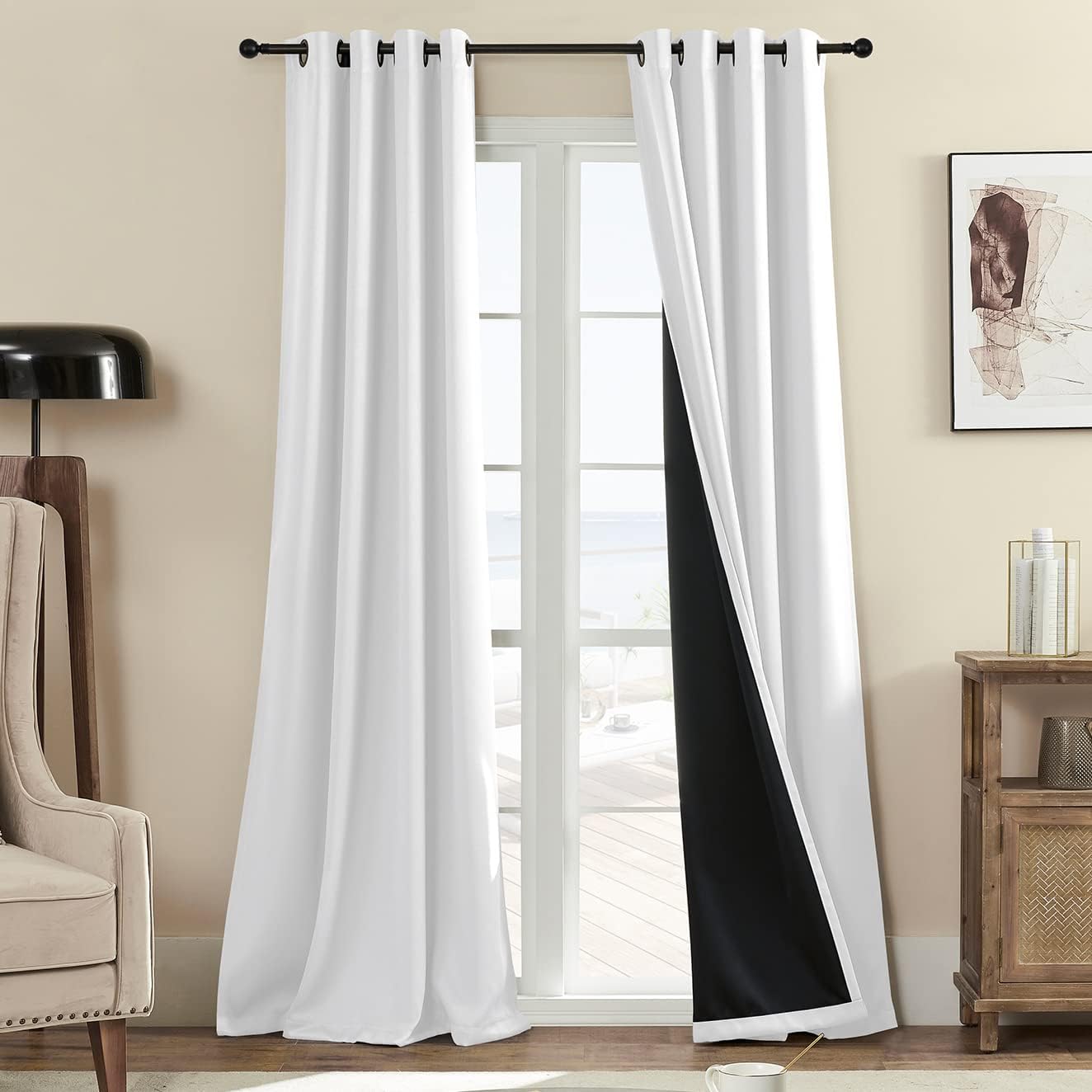 100% Blackout Curtain Panels for Total Light Blocking Comfort