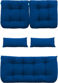 Outdoor Patio Wicker Seat Cushions Set - Royal Blue Comfort