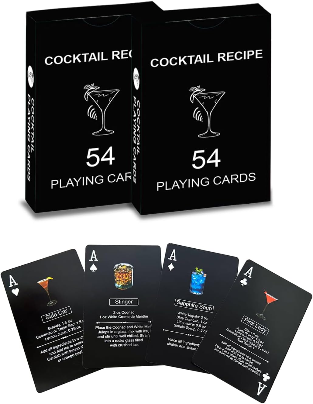 Cocktail Recipe Card Game Set