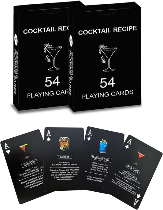 Cocktail Recipe Card Game Set