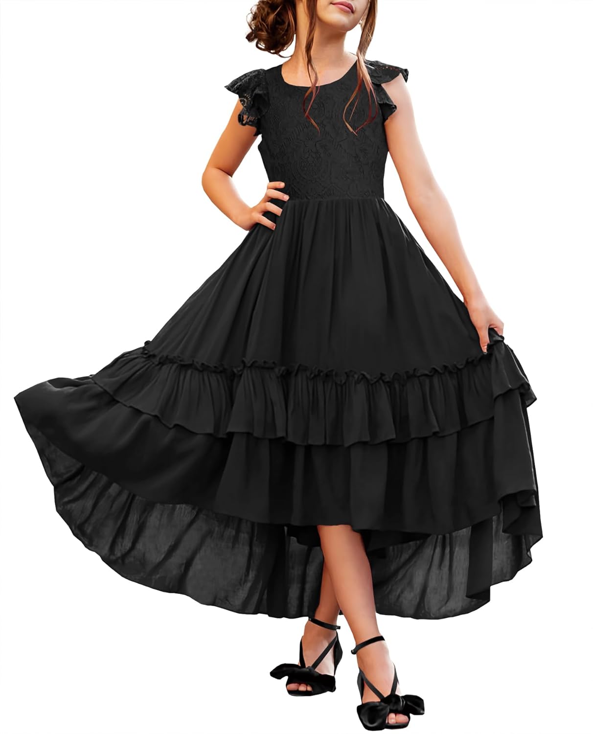 HOSIKA Girls Lace Boho Flower Girl Dress for Special Occasions