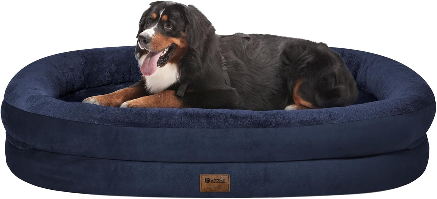 Orthopedic Washable Large Dog Bed with Cooling Bolsters