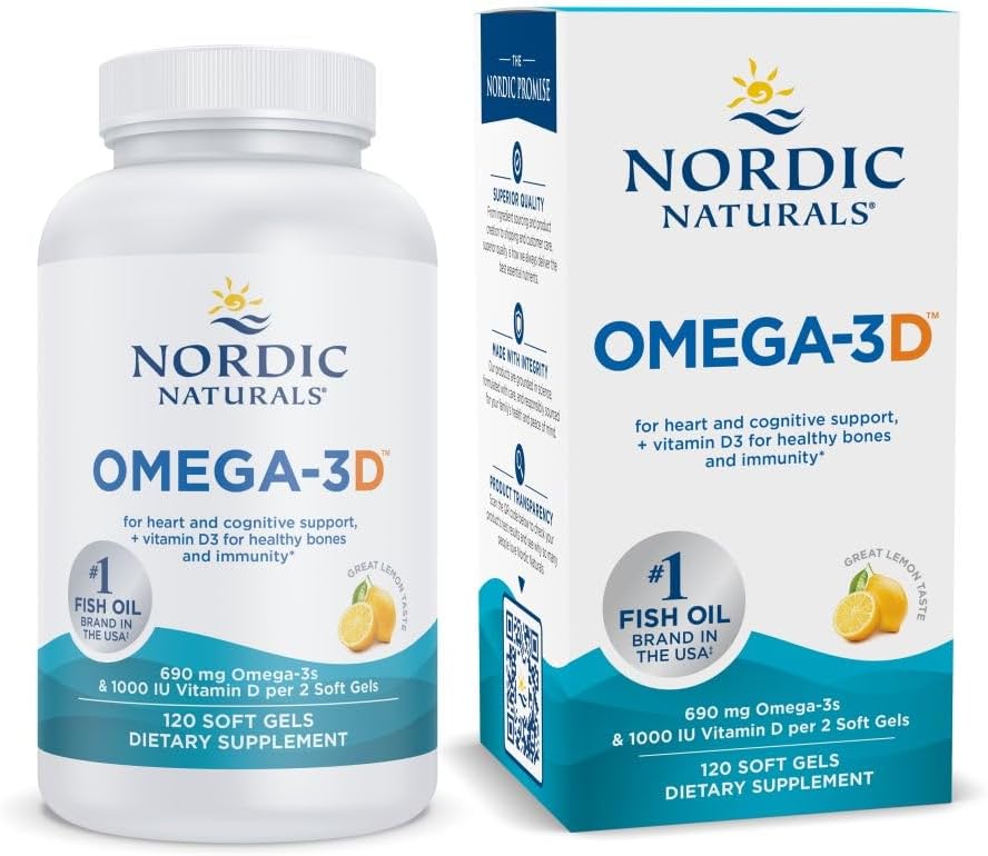 Nordic Naturals Omega-3D Soft Gels for Heart and Brain Health