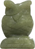 Pocket Green Jade Owl Figurine for Healing & Decor