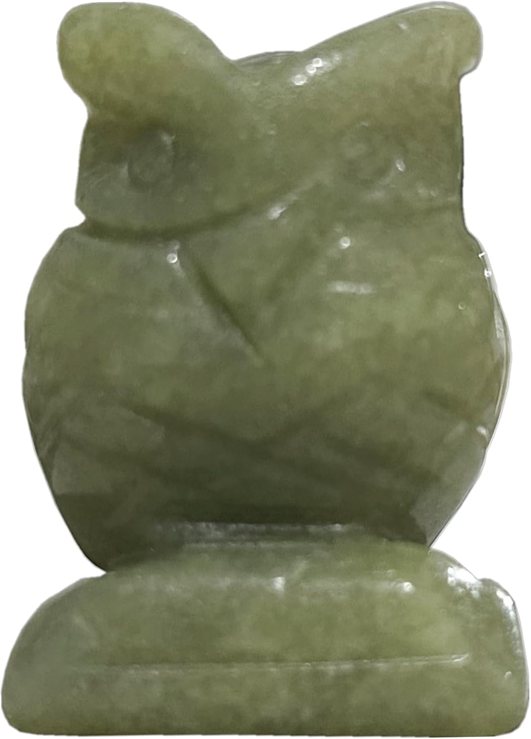 Pocket Green Jade Owl Figurine for Healing & Decor