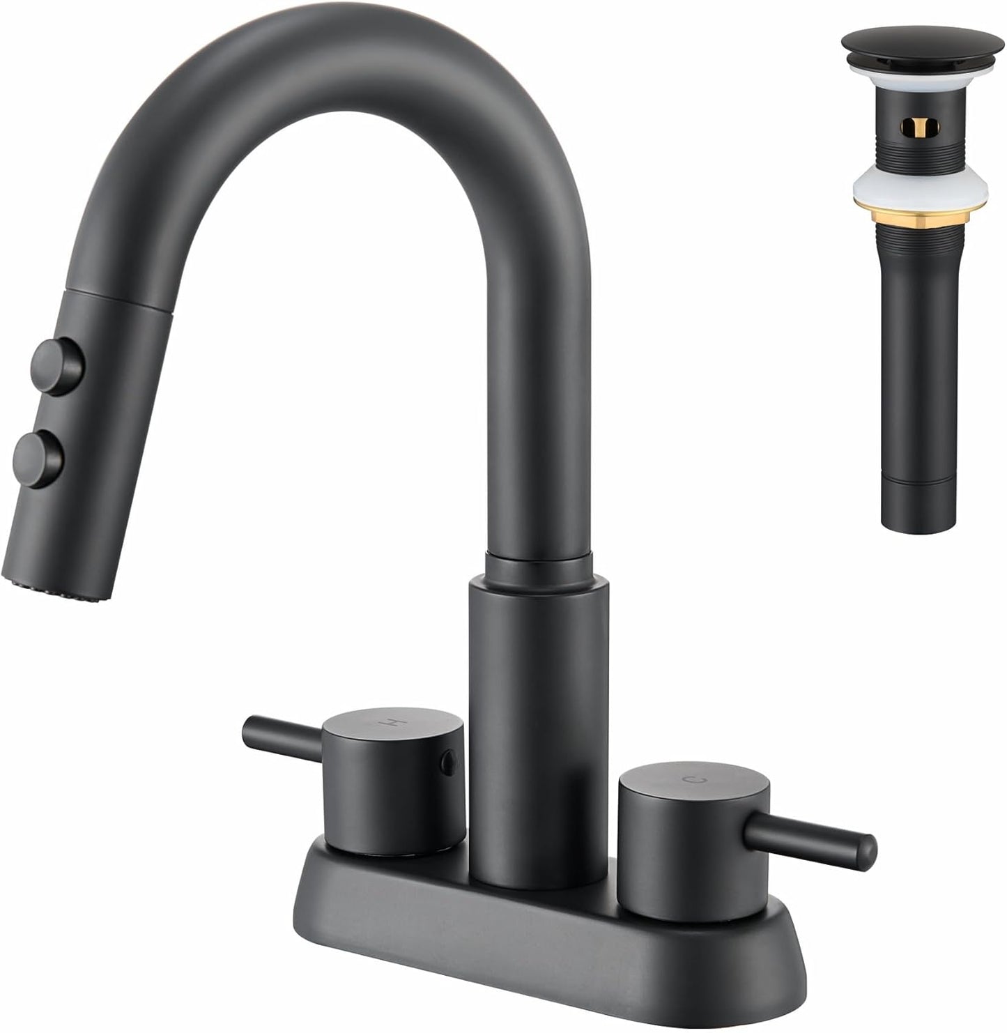 Bathroom Faucet with Pull Down Sprayer for Easy Cleaning