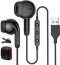 USB Earbuds for PC with Microphone and In-Line Control - Lightweight