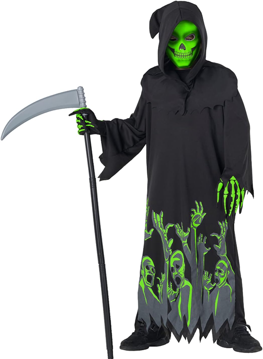 Glow In The Dark Grim Reaper Costume for Kids - Scary Fun