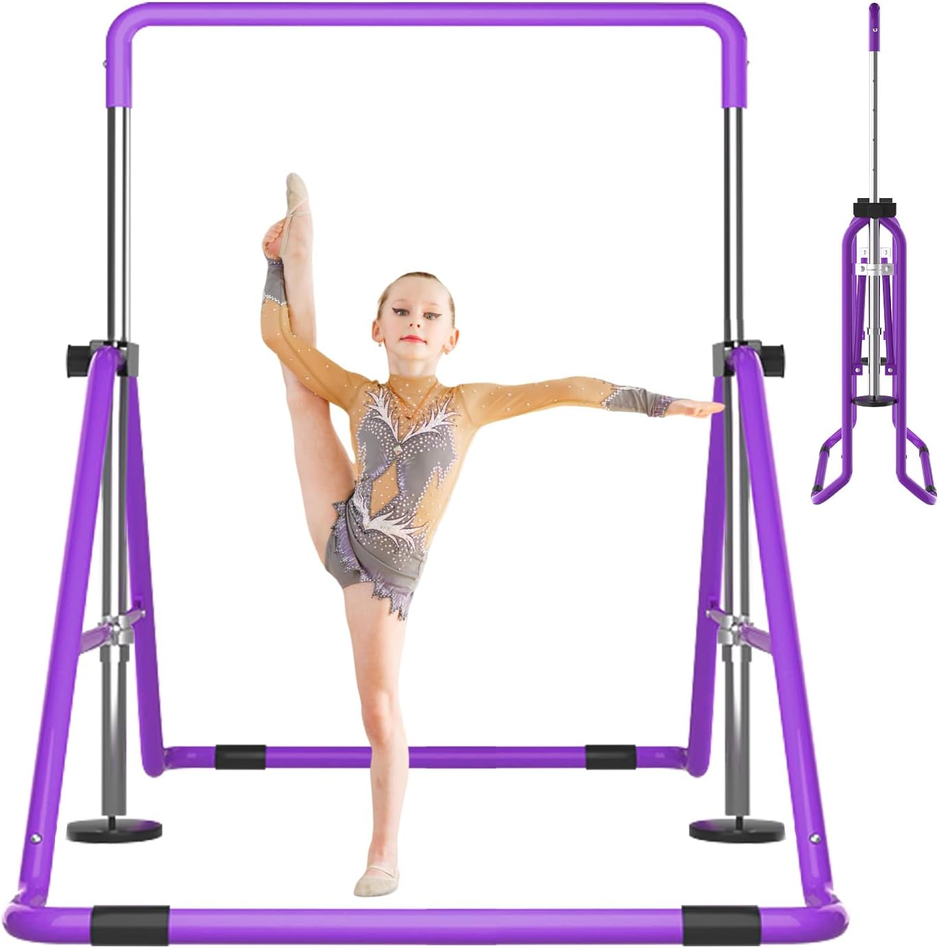 DOBESTS Kids Gymnastics Bar - Adjustable Folding Horizontal Bar