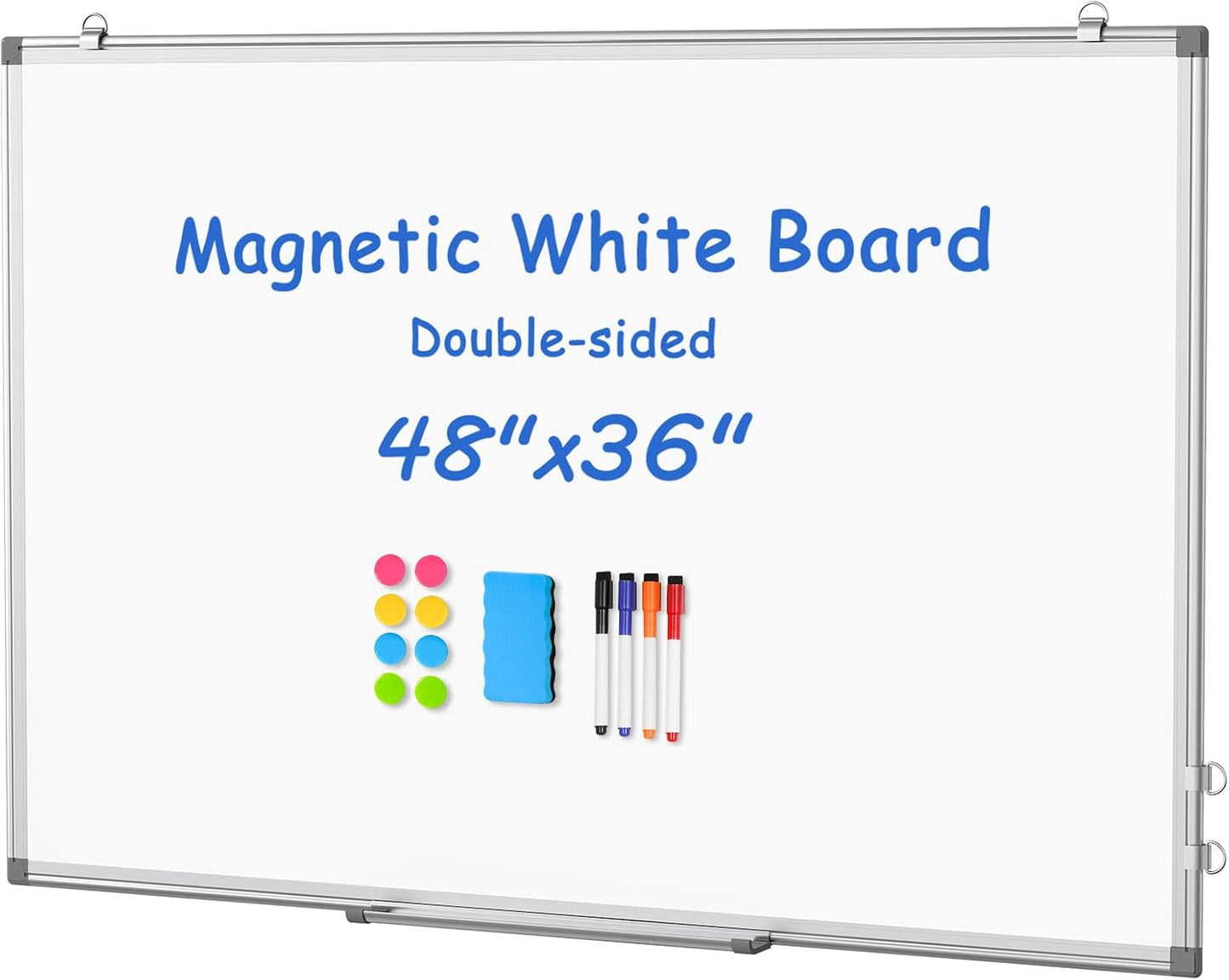 WALGLASS Large Double-Sided Magnetic Whiteboard for Home Office