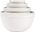 Hobnail Style 4 Piece Nesting Mixing Bowl Set - Classic White