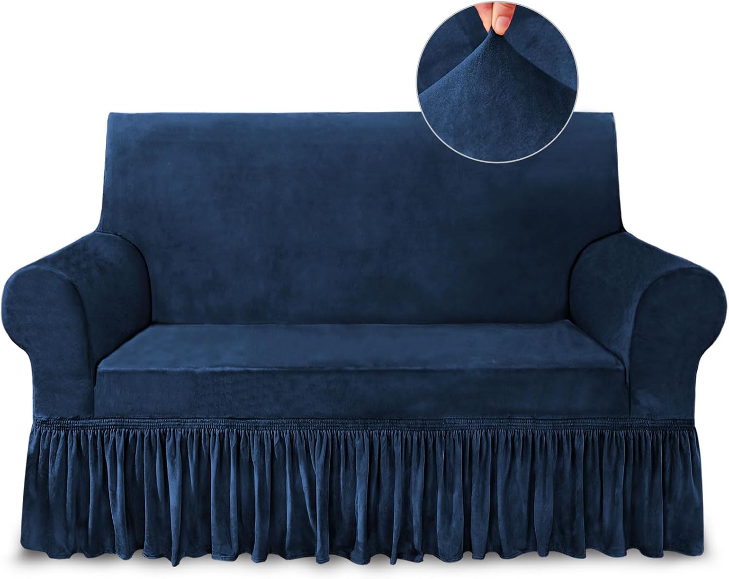 NICEEC Loveseat Cover Super Soft Navy Blue Slipcover for Couches