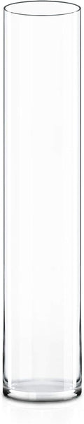 CYS Excel Clear Glass Cylinder Vase 24in x 4in - Elegant Table