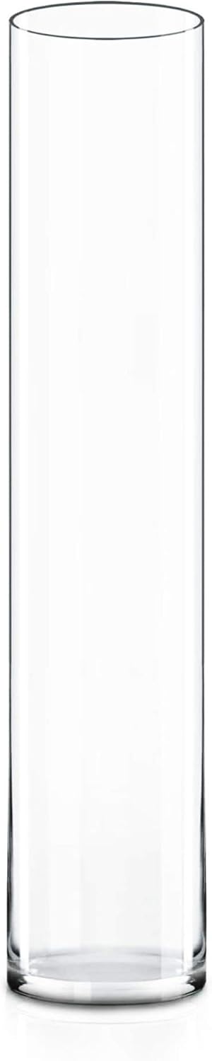 CYS Excel Clear Glass Cylinder Vase for Elegant Centerpieces