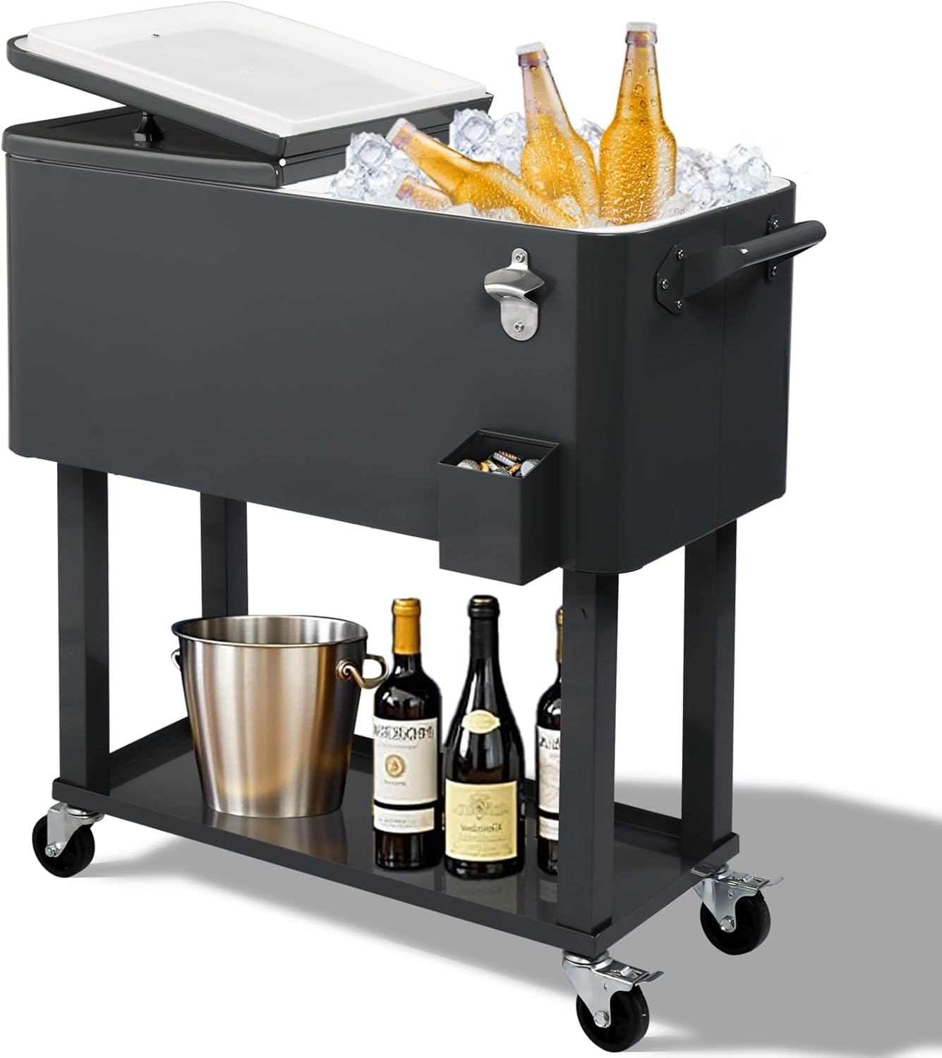 Outvita 80 Quart Rolling Ice Chest for Parties and BBQs