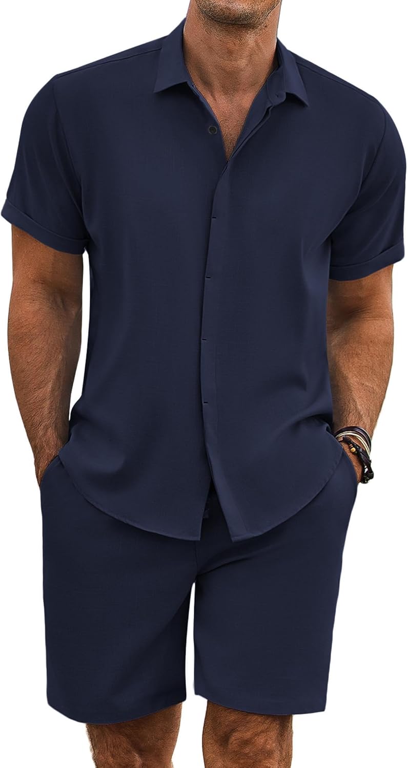 COOFANDY Men's Summer Beach Outfits for Vacation and Relaxation