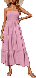 Women's Summer Maxi Dress 2025 - Smocked Tiered Boho Sundress