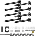 8pcs Black Hidden Floating Shelf Brackets 8 in - Heavy Duty