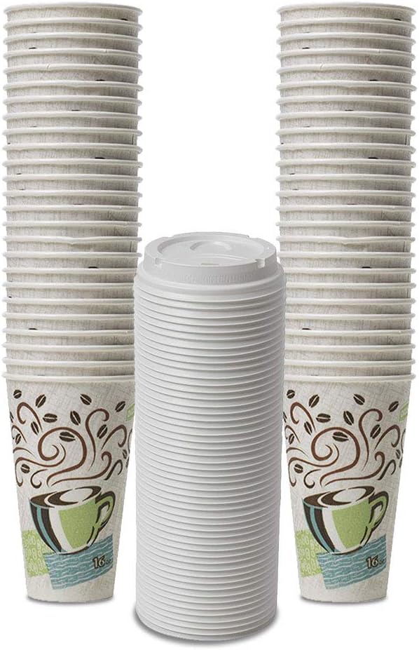 Insulated Coffee Cups Bundle - 16oz, 50 Cups & Lids!