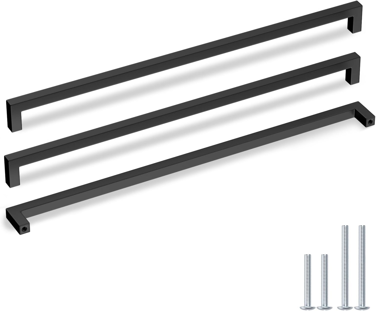 Black Cabinet Pulls 18 inch Drawer Pulls for Modern Kitchens
