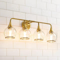 Gold Bathroom Vanity Light 4-Light Wall Sconce Over Mirror - Classic
