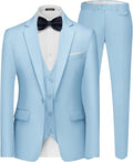 MAGE MALE Men's 3 Piece Slim Fit One Button Suit - Classic Party