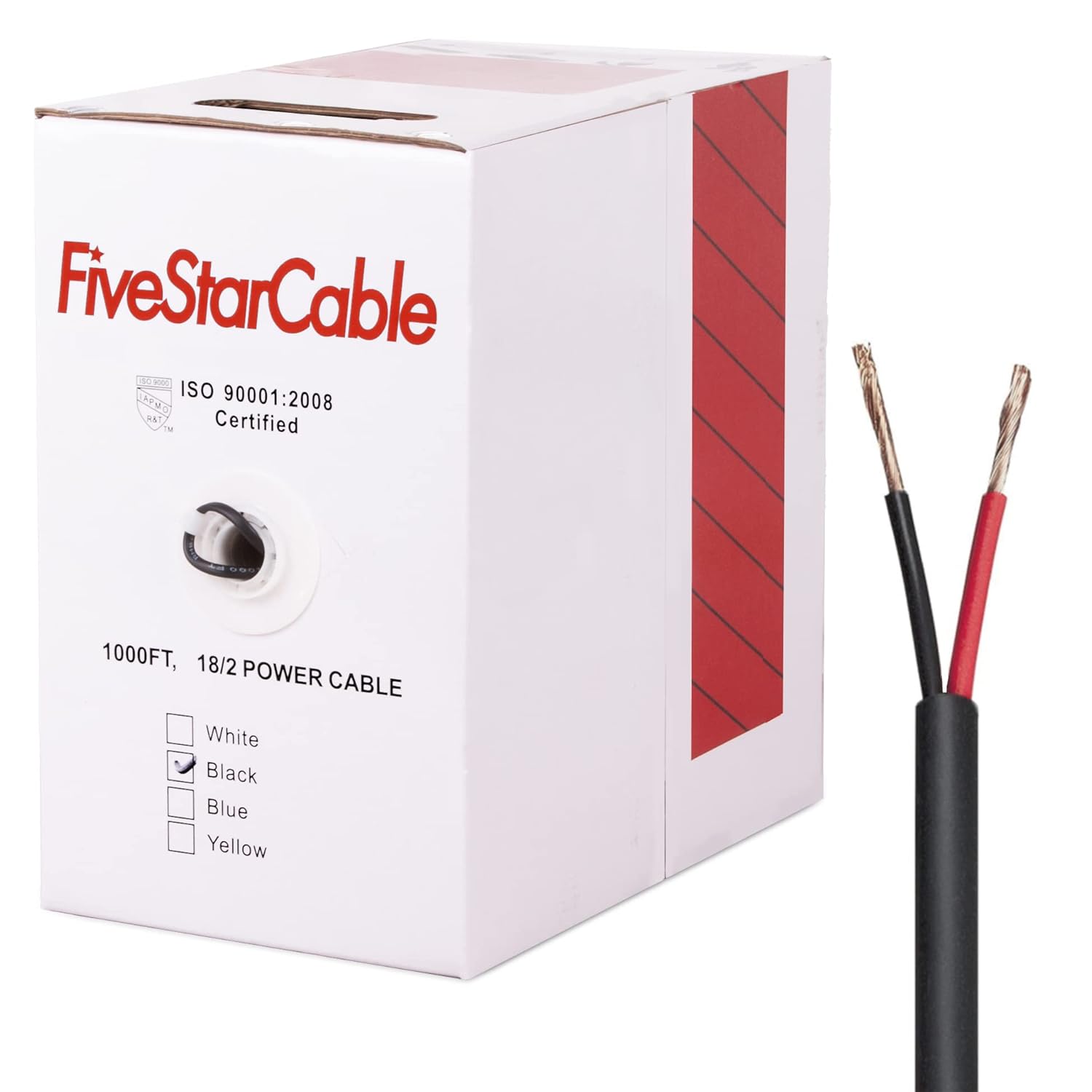 18/2 Gauge Low Voltage Cable Wire for Security Systems and Audio
