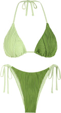 ZAFUL Ribbed Halter Bikini Set - Sexy High Cut Two Piece